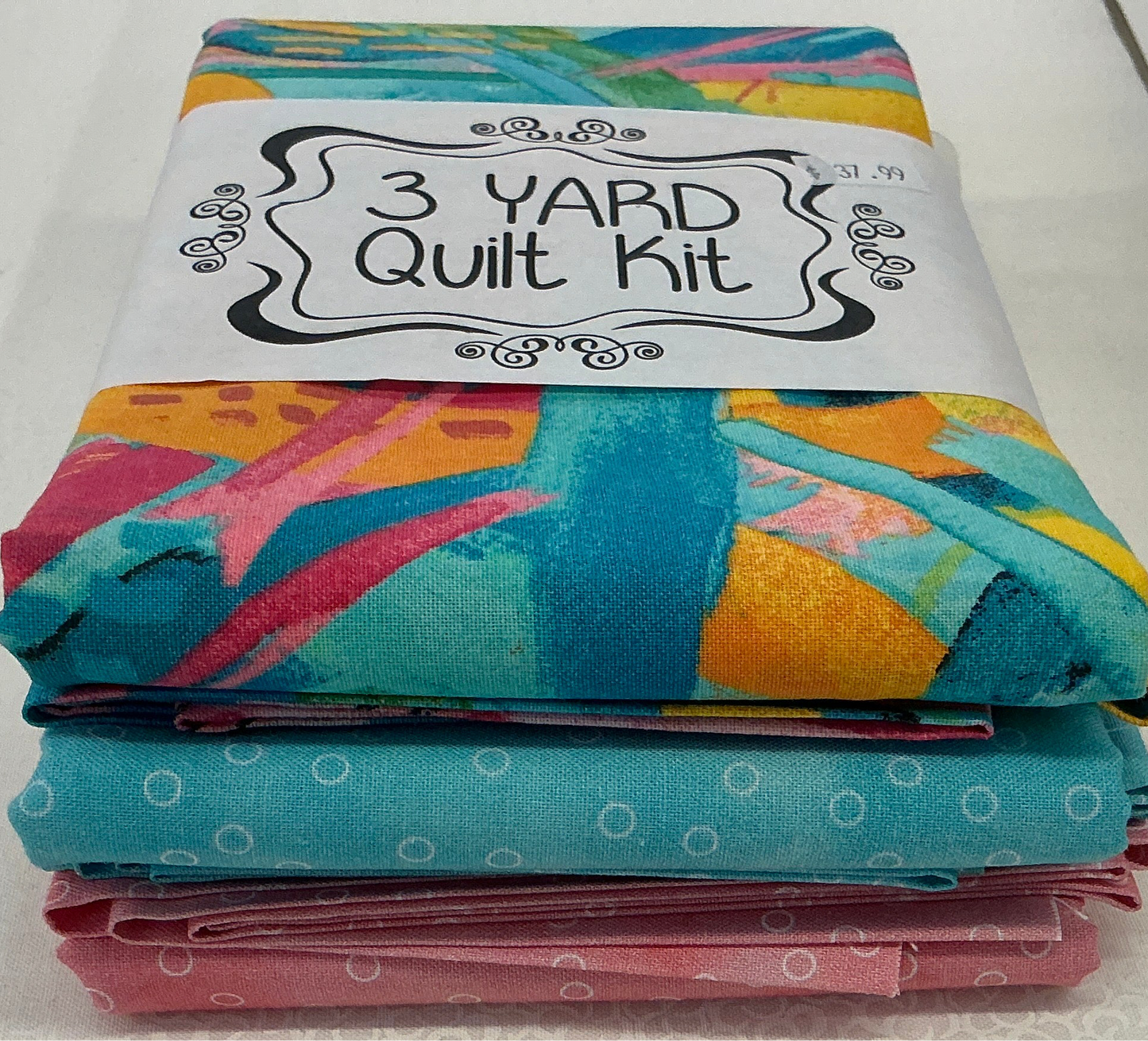 3 yard quilt kit modern pinks and blues