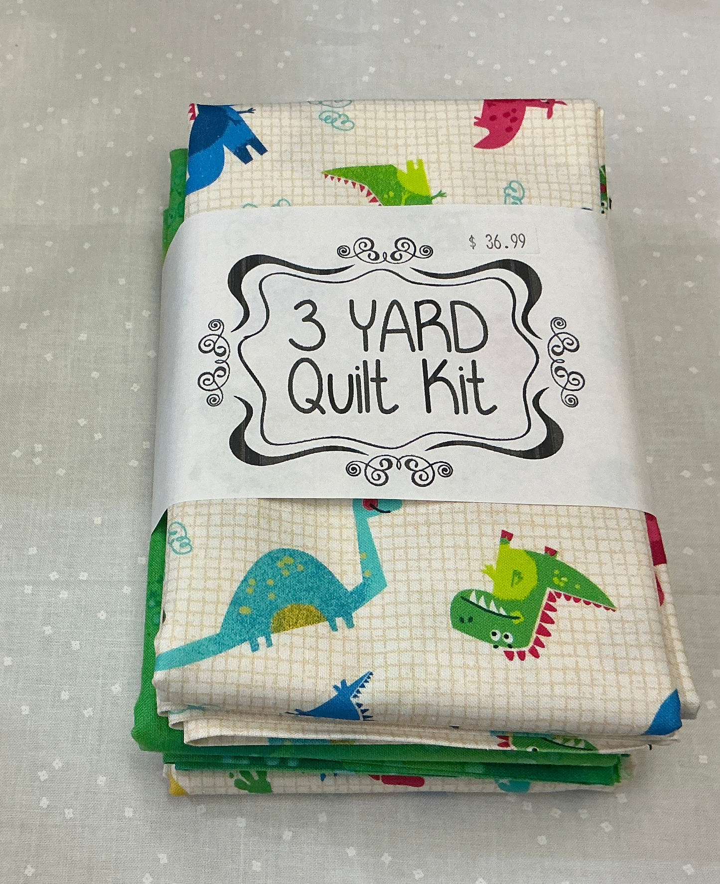 3 Yard Quilt - Dinosaurs Green