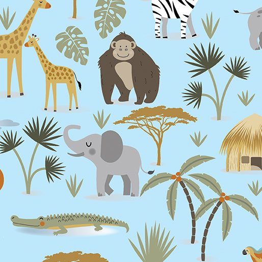 Safari Blue QT Fabric