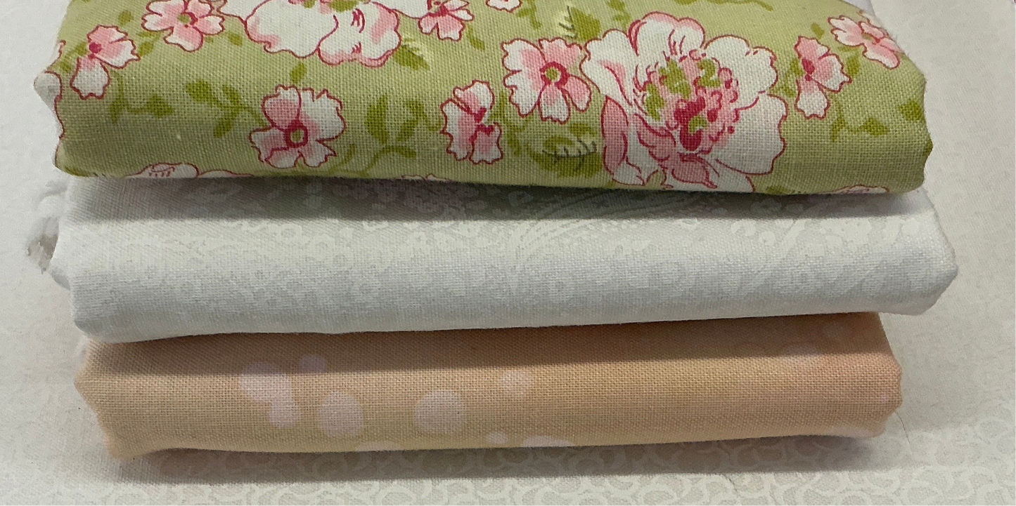 3 yard quilt kit Green & pink floral