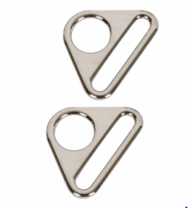 Sallie Tomato Two Triangle Rings 1" Nickel