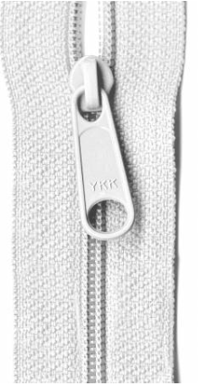 Designer Accents Ziplon Closed Bottom Zipper 22in White