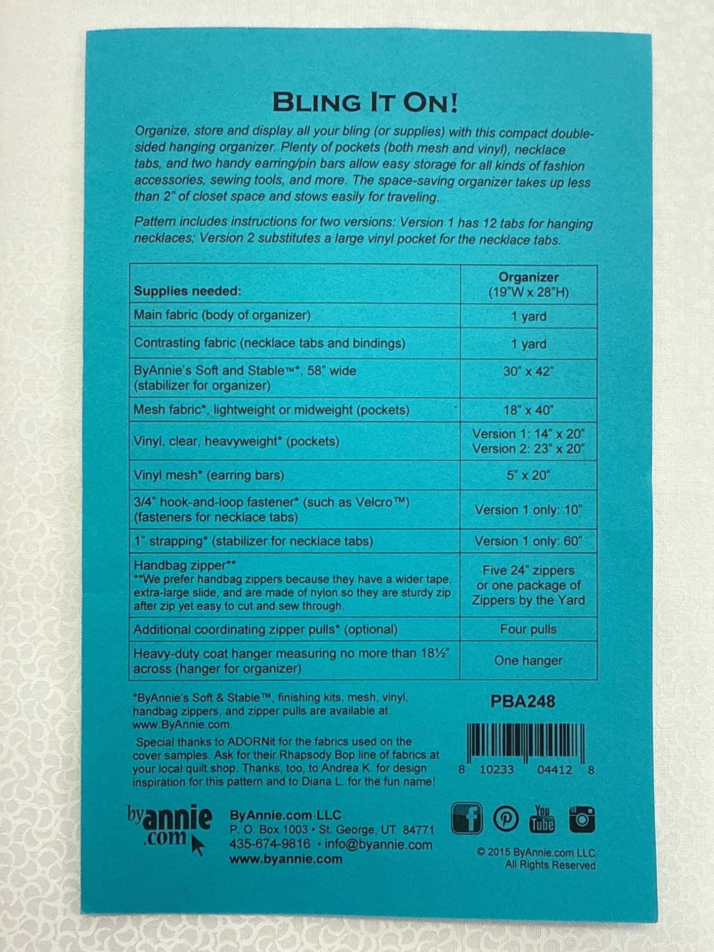 Bling It On ByAnnie pattern