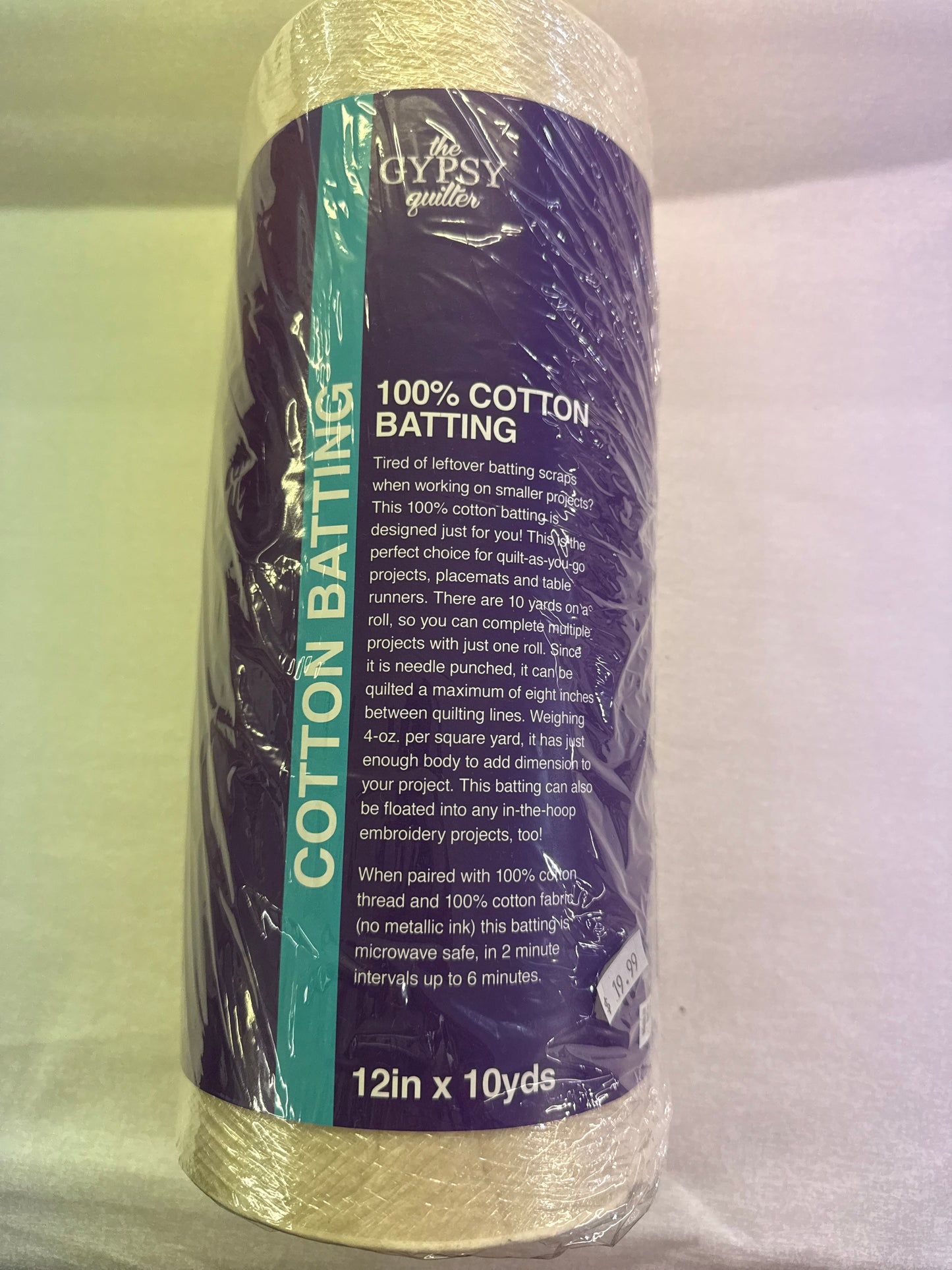 The Gypsy Quilter 12” x 10” 100% cotton batting