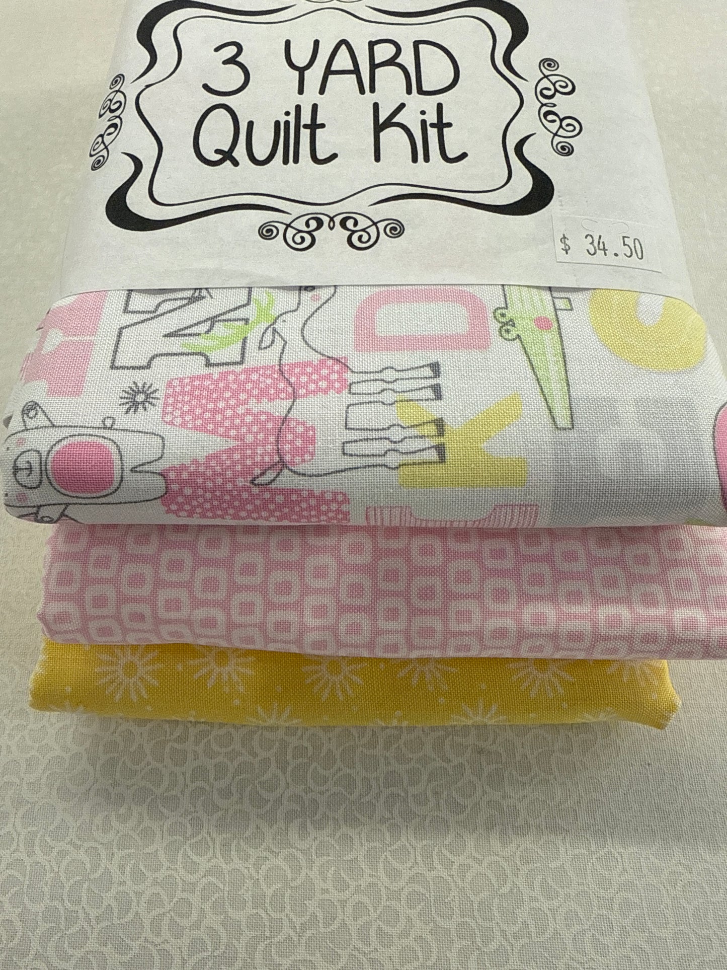 3 yard quilt kit alphabet animals