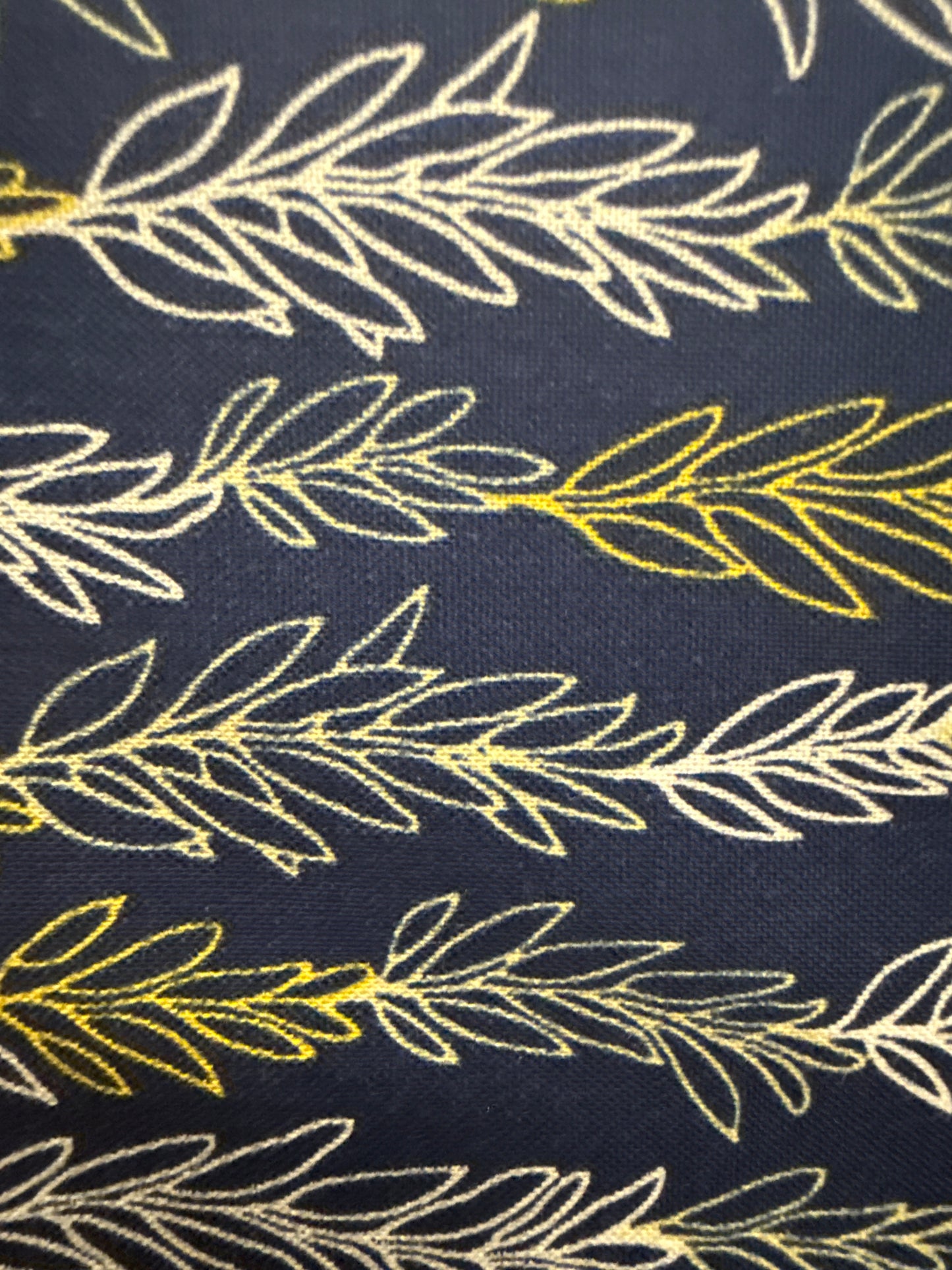 Vine stripes blue/yellow midnight garden