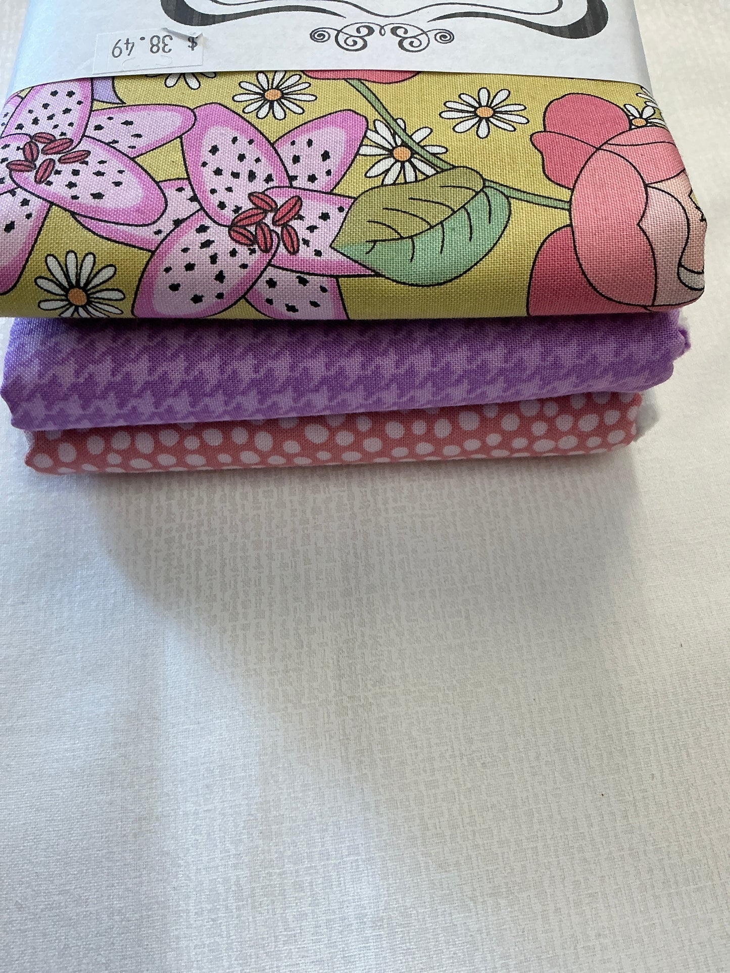 3 yard quilt kits~green background with colorful floral