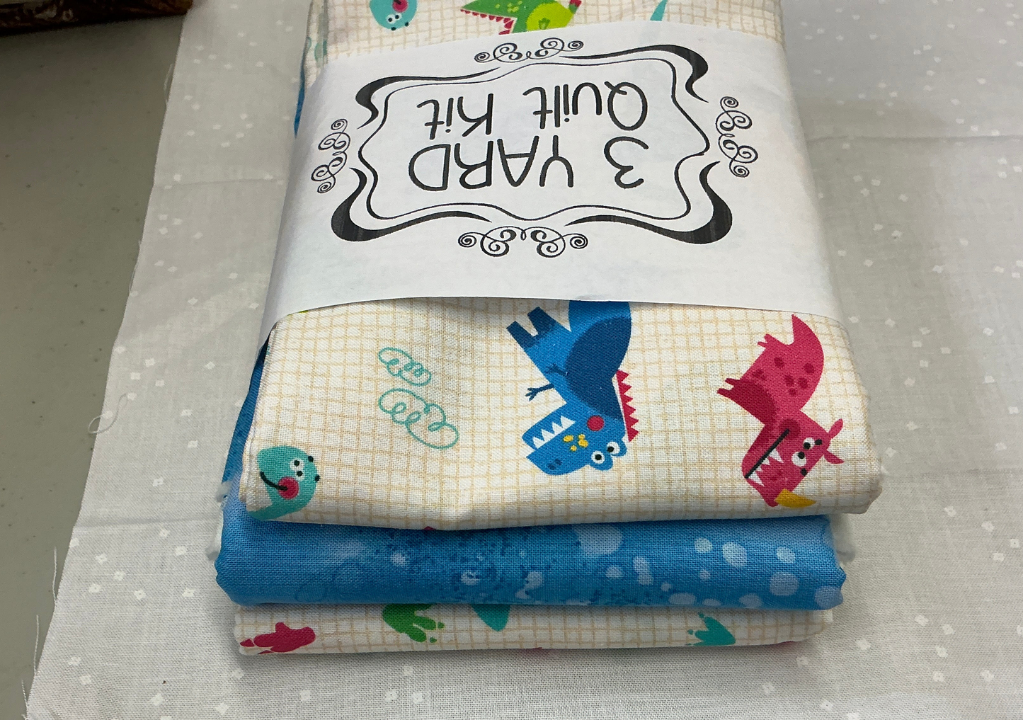3 Yard Quilt Kit - Dinosaurs Blue