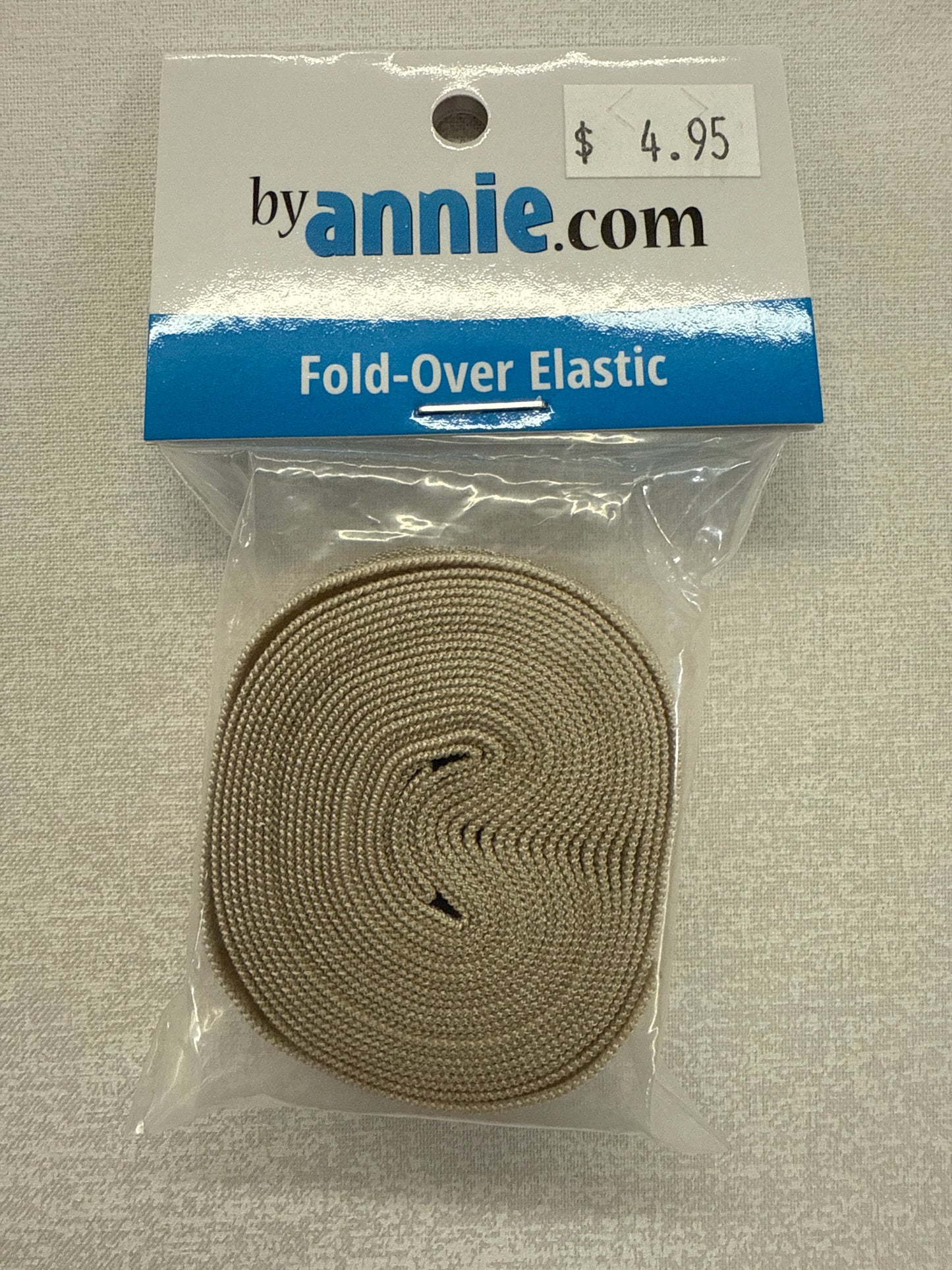 ByAnnie Fold-over Elastic 3/4in x 2yd Natural
