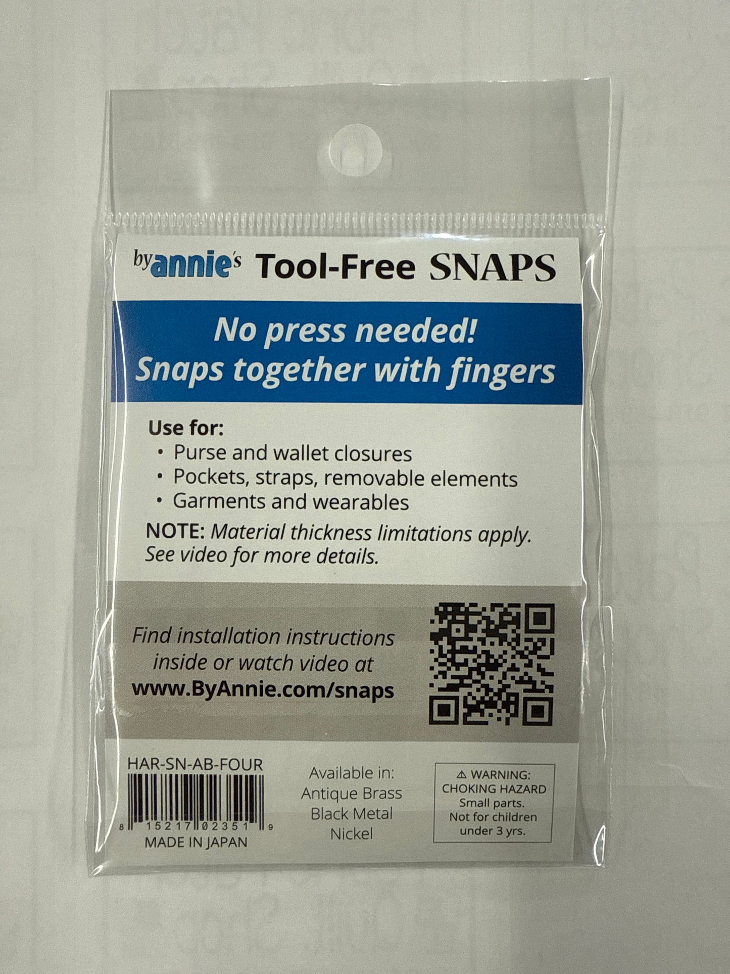 ByAnnie Tool-Free Snaps Antique Brass