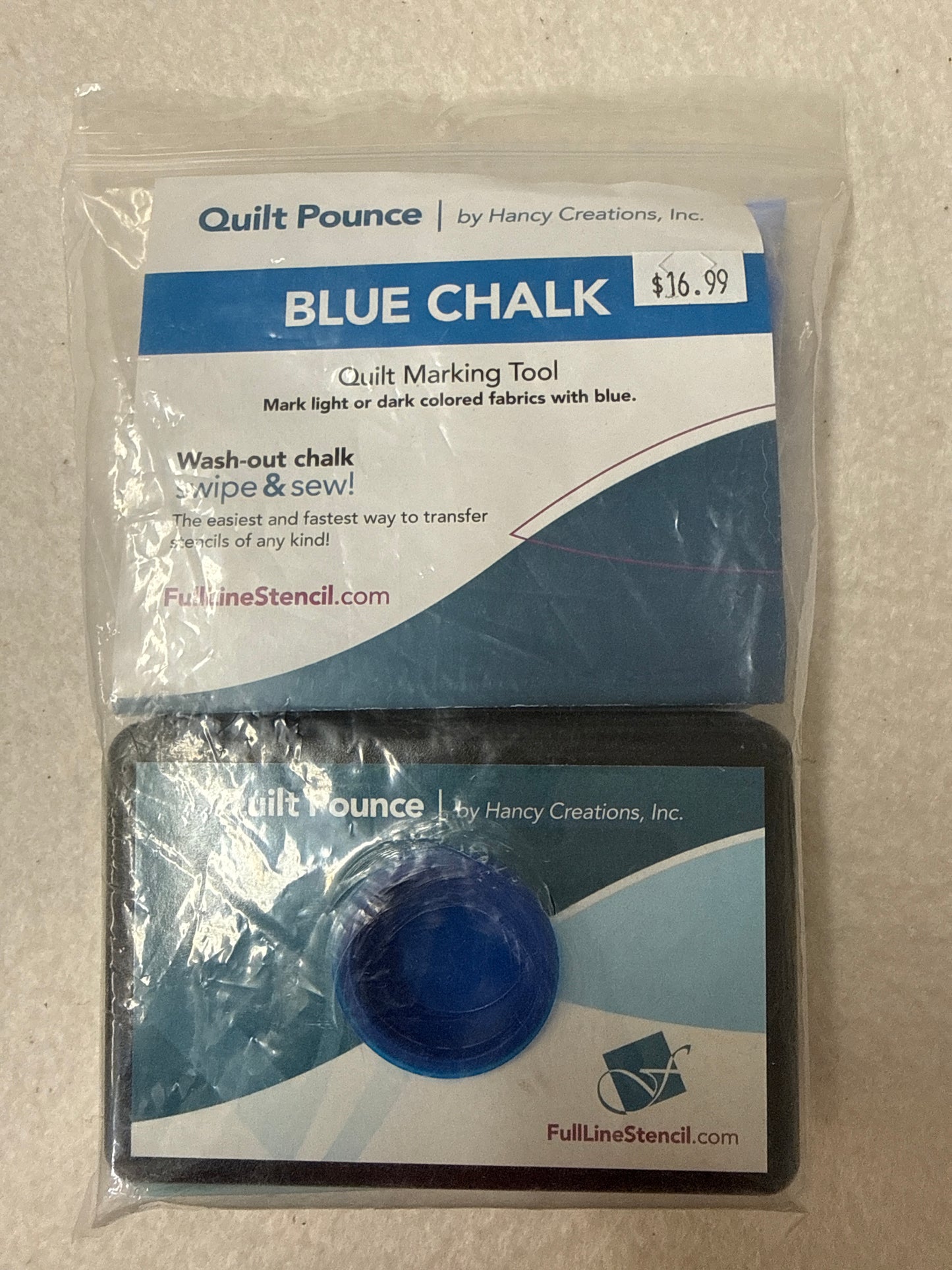 Stencil Chalk Transfer Quilt Pounce Pad BLUE