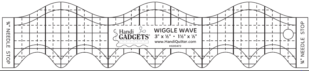 Handi Quilter Wiggle Wave 3" x 1/2" 1 1/2" x 1/2"