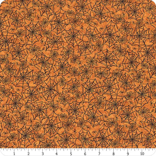 Hocus pocus allover webs orange