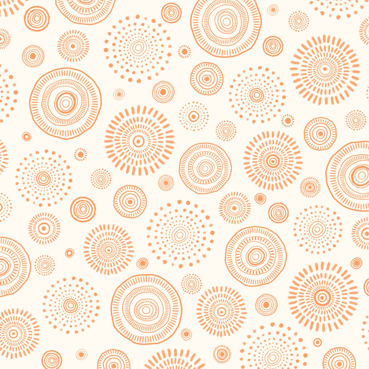 Mini Menagerie Tossed Geo Wheels - Ecru/Peach