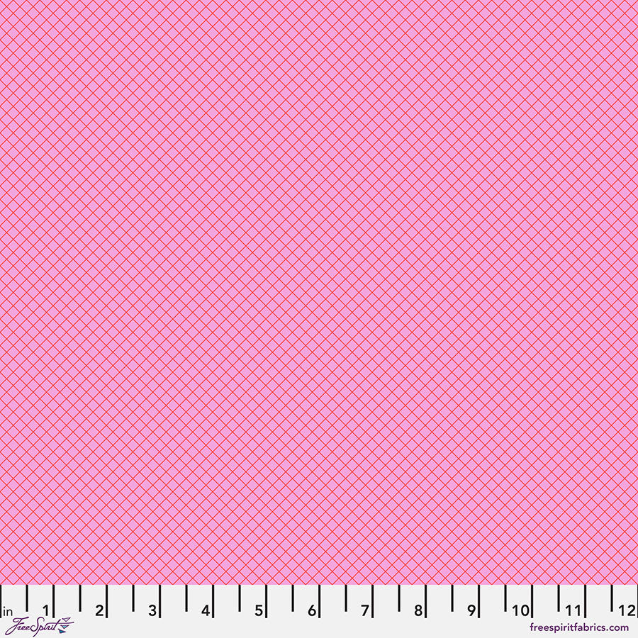 FreeSpirit Tula Pink True Colors On The Grid - Bubblegum