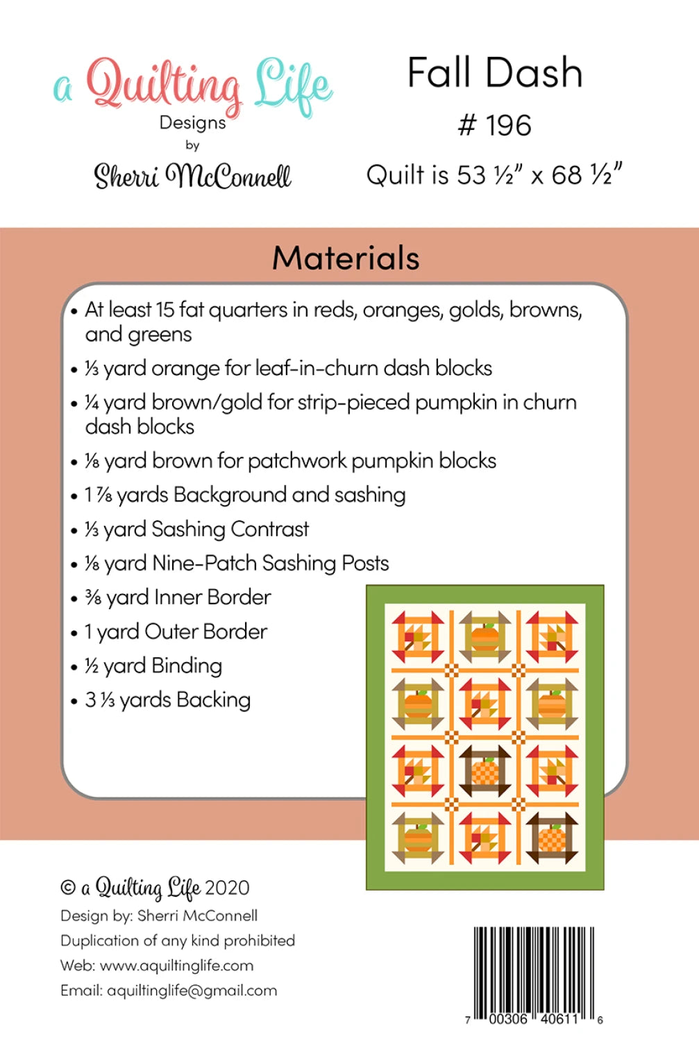 Fall Dash Quilt Pattern A quilting life by sherri mcconnell
