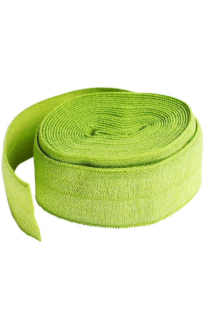 FOLD-OVER ELASTIC, apple green 20mm - 2 YARD PACKAGE