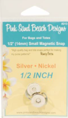 Small Magnetic Purse Snap - Silver Nickel 1/2in (14mm)