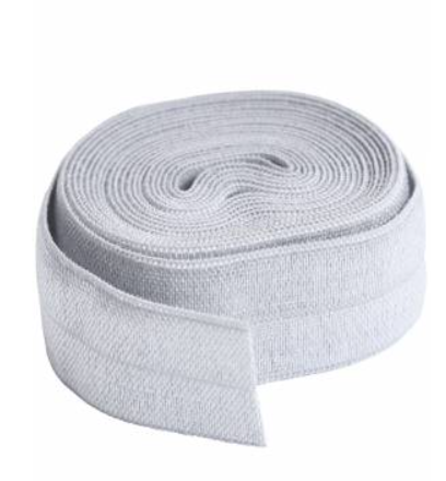 ByAnnie Fold-over Elastic 3/4in x 2yd Pewter