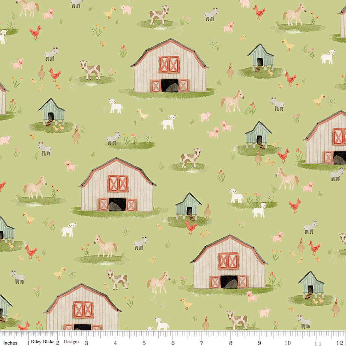 Riley Blake C17940 - Honeydew Lil' Farm friends by Kelsey Carlson