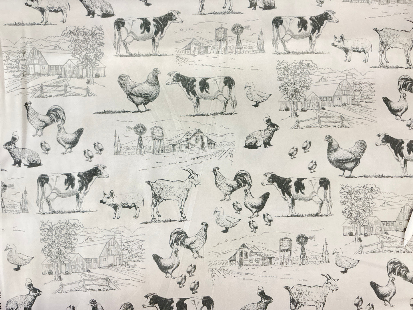 Farm Family Ivory Fabric