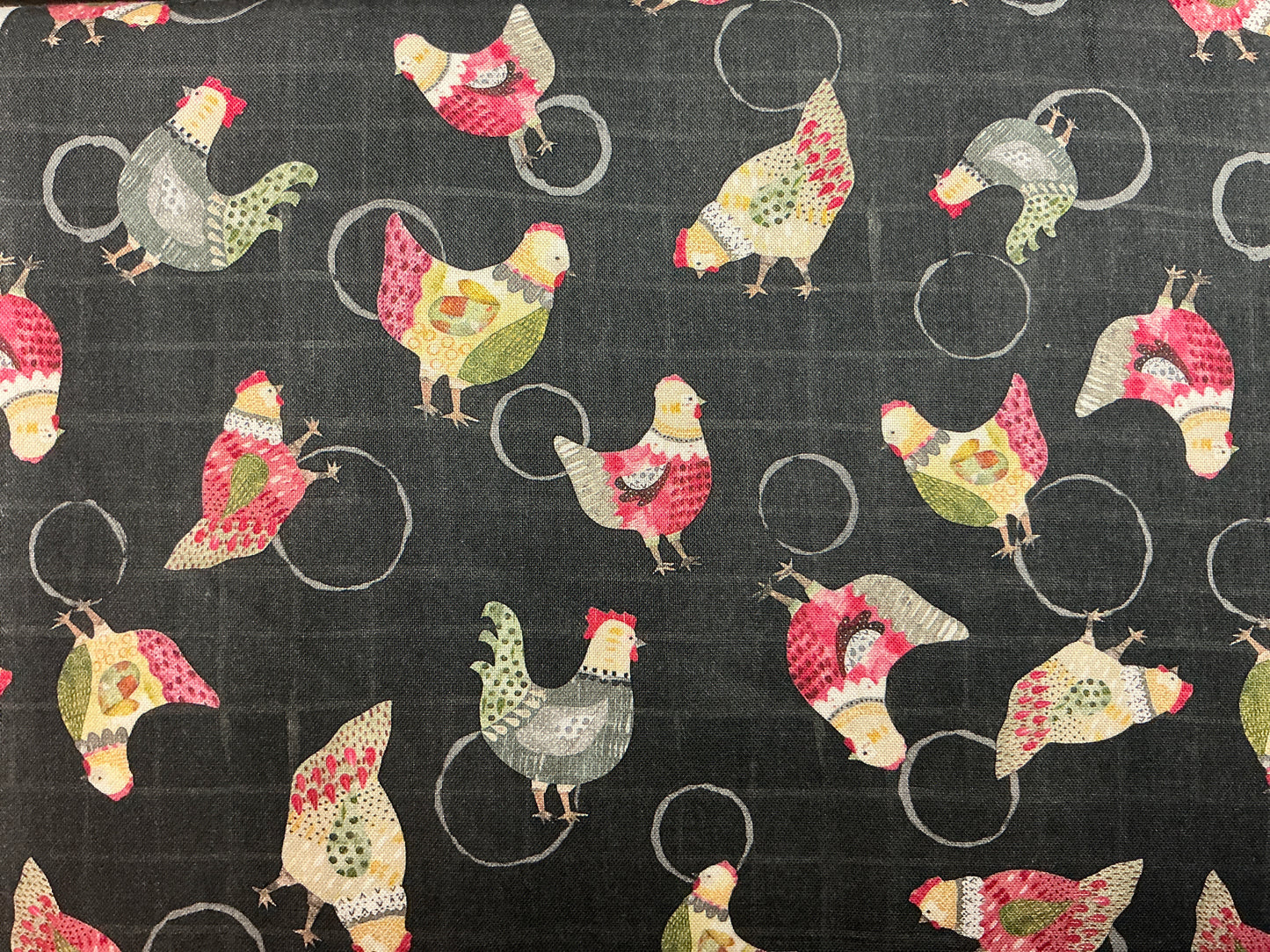 Chicken Scratch Dark Gray Fabric