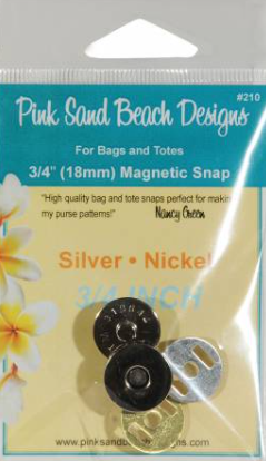 Magnetic Purse Snap - Silver Nickel 3/4in (18mm)