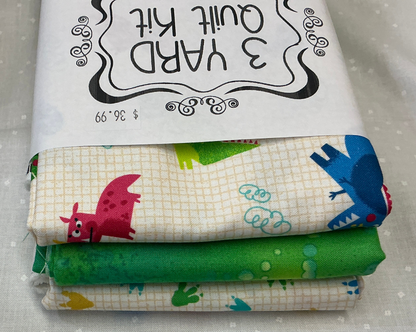 3 Yard Quilt - Dinosaurs Green