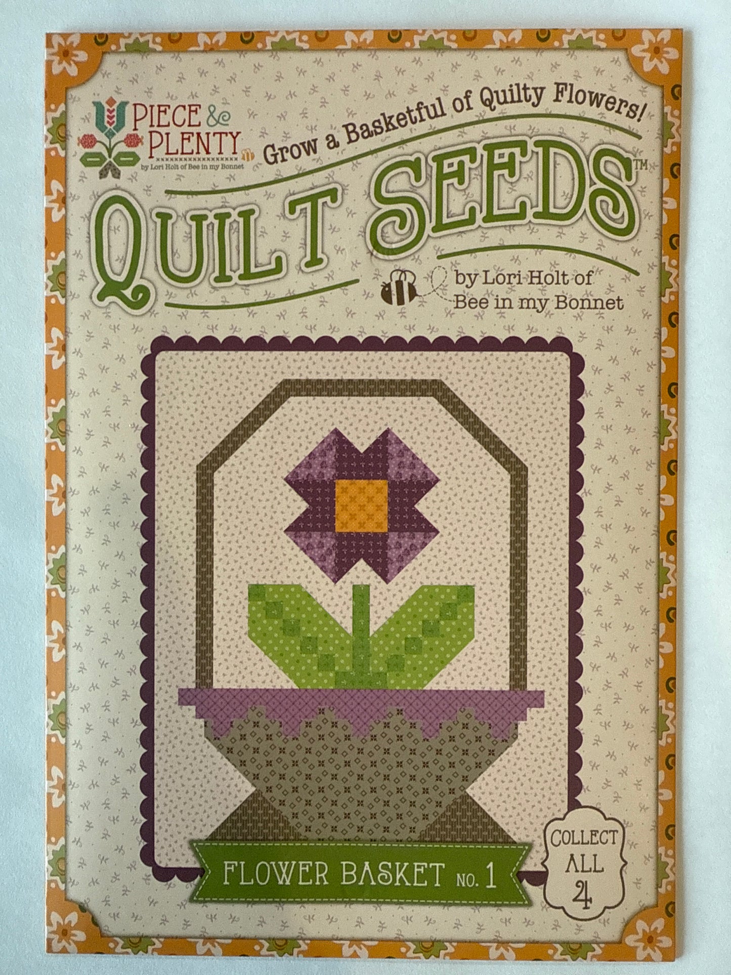 Peace & Plenty Quilt Seeds block by Lori Holt flower basket no.1
