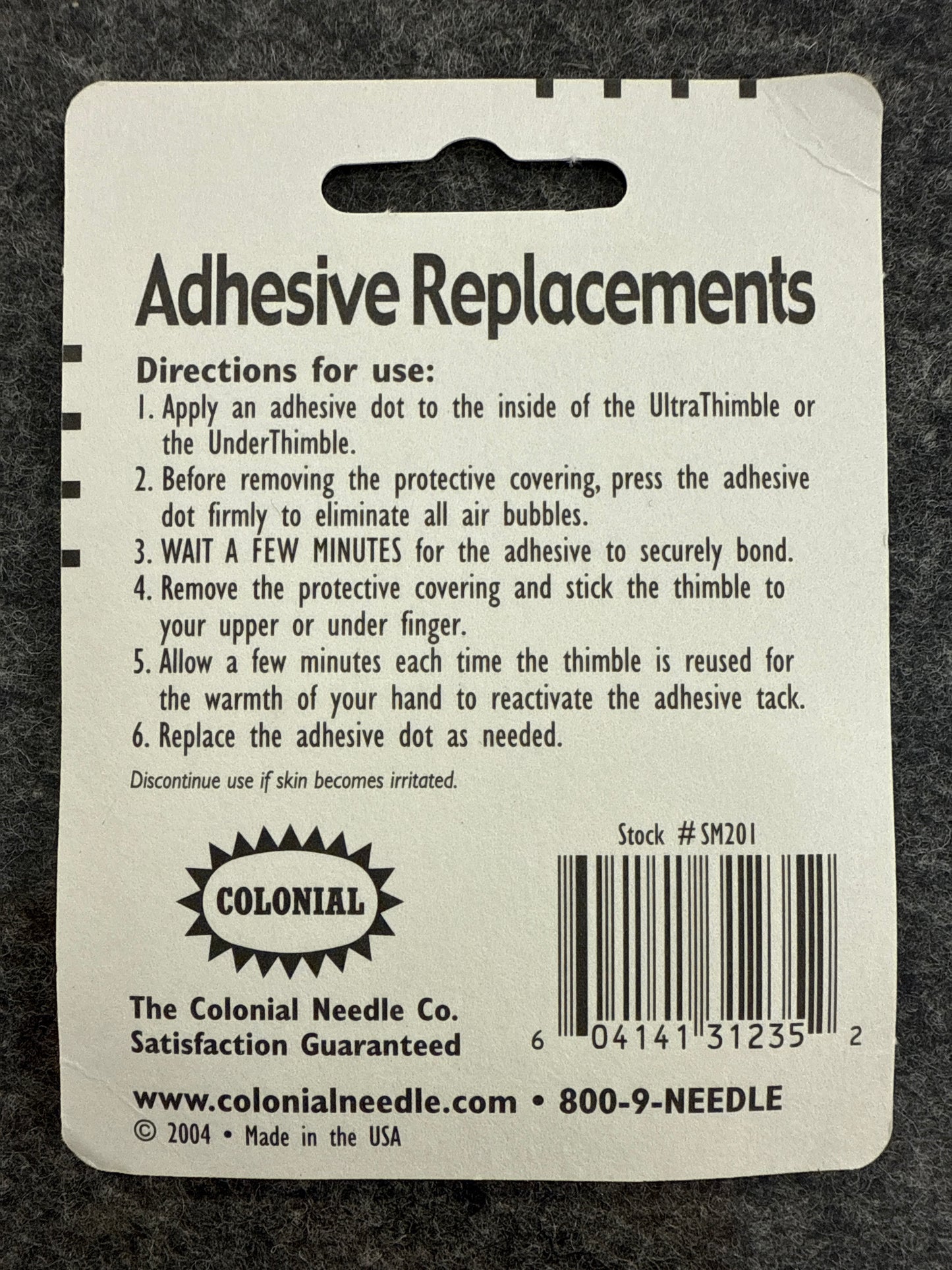 Colonial adhesive replacements for ultrathimble or underthimble