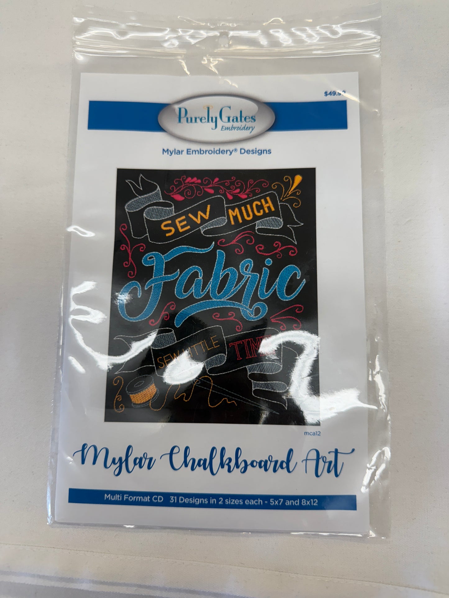 Purely Gates Embroidery Mylar Chalkboard Art