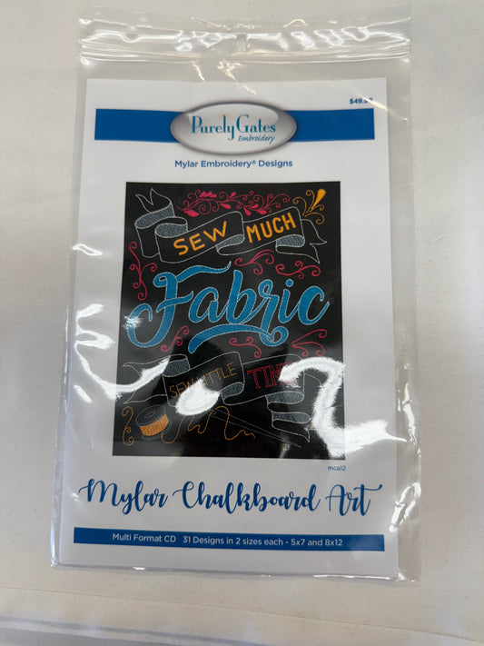 Purely Gates Embroidery Mylar Chalkboard Art
