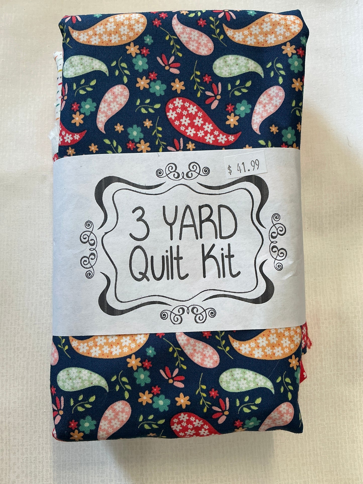 3 yard quilt kits~blue background floral