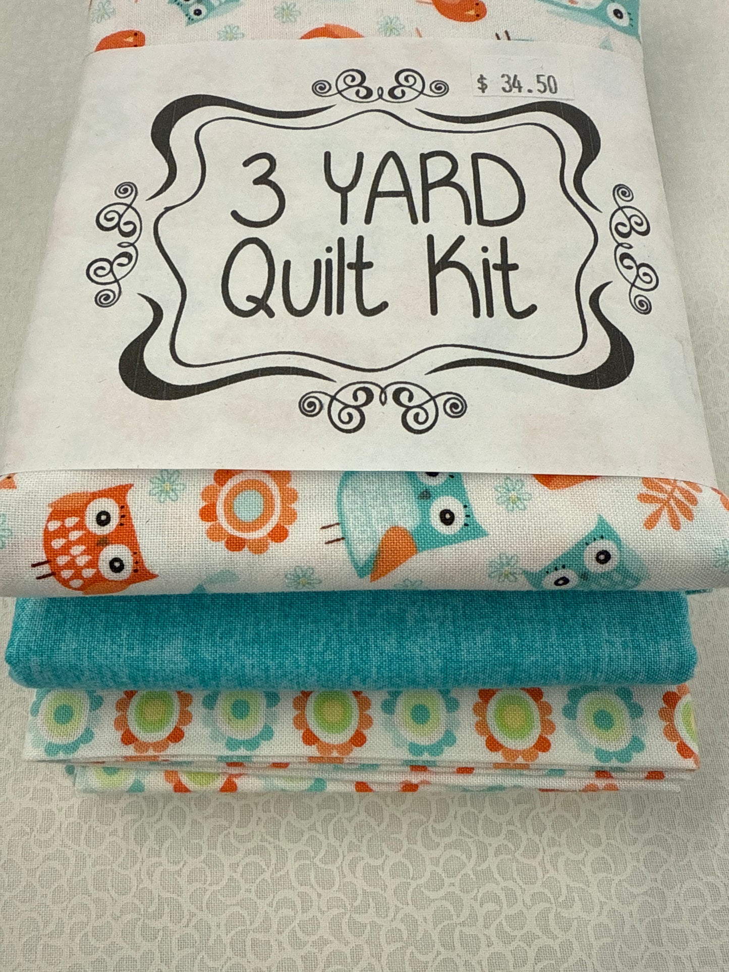3 yard quilt kit, owls