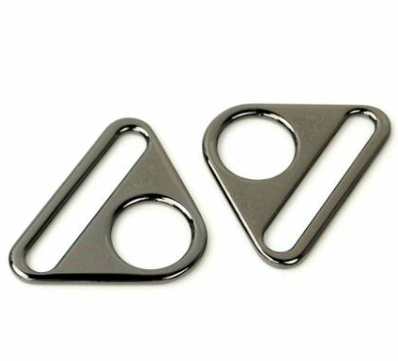 Sallie Tomato Two Triangle Rings 1 1/2" Gunmetal