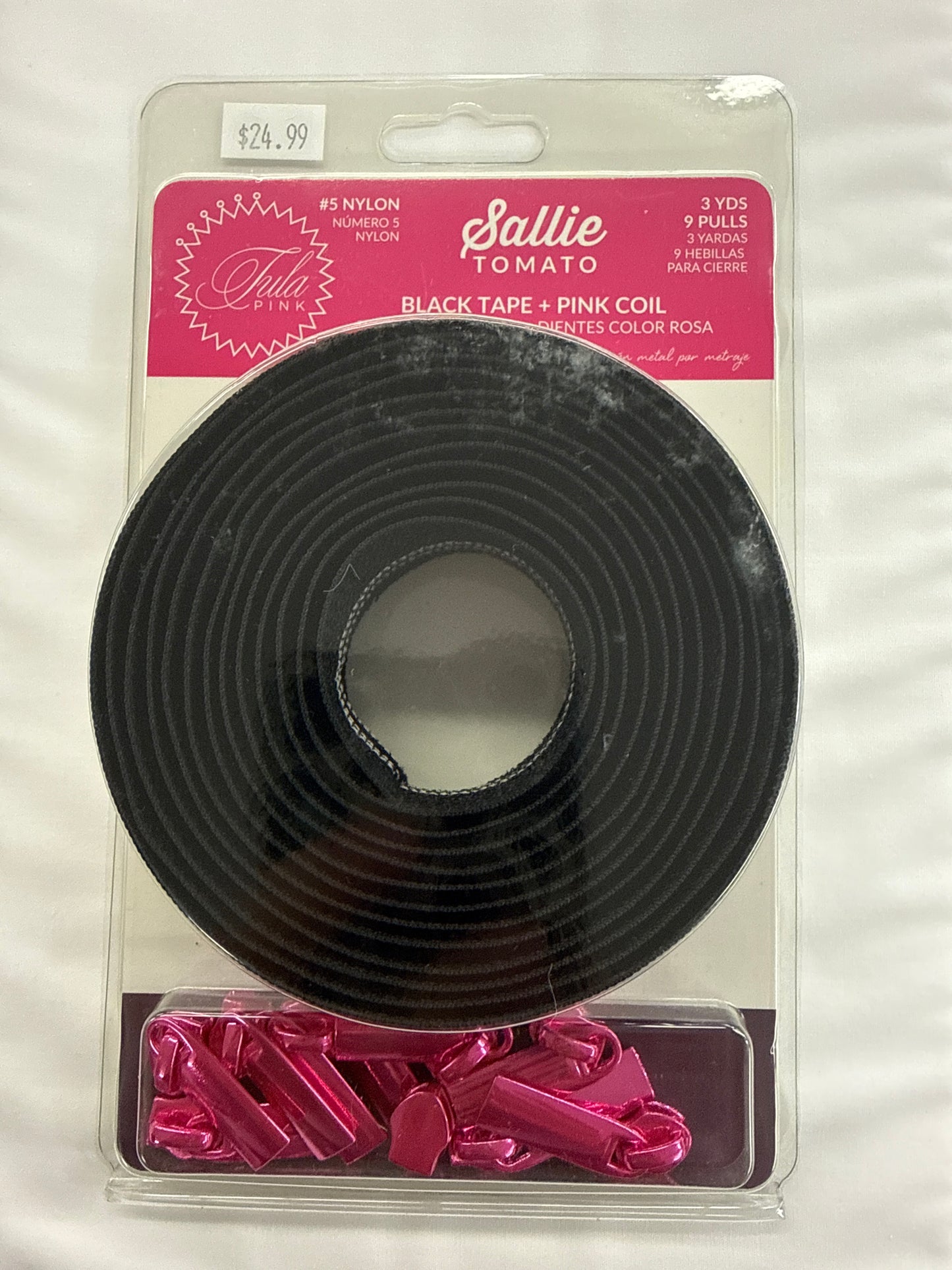 Sallie Tomato Black Tape + Pink Coil 3yds