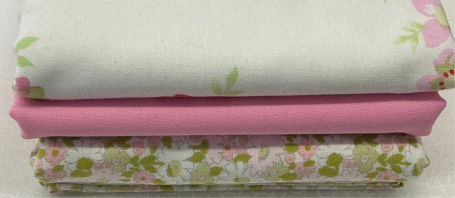 3 yard quilt kits white & pink floral