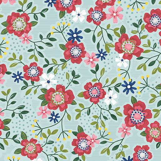 Primrose Path Aqua Wander Lane by Nancy Halvorsen
