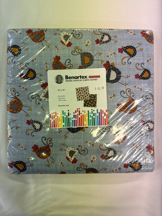 Benartex Prairie Chicks by Cheryl Haynes 10x10’s (42) pieces