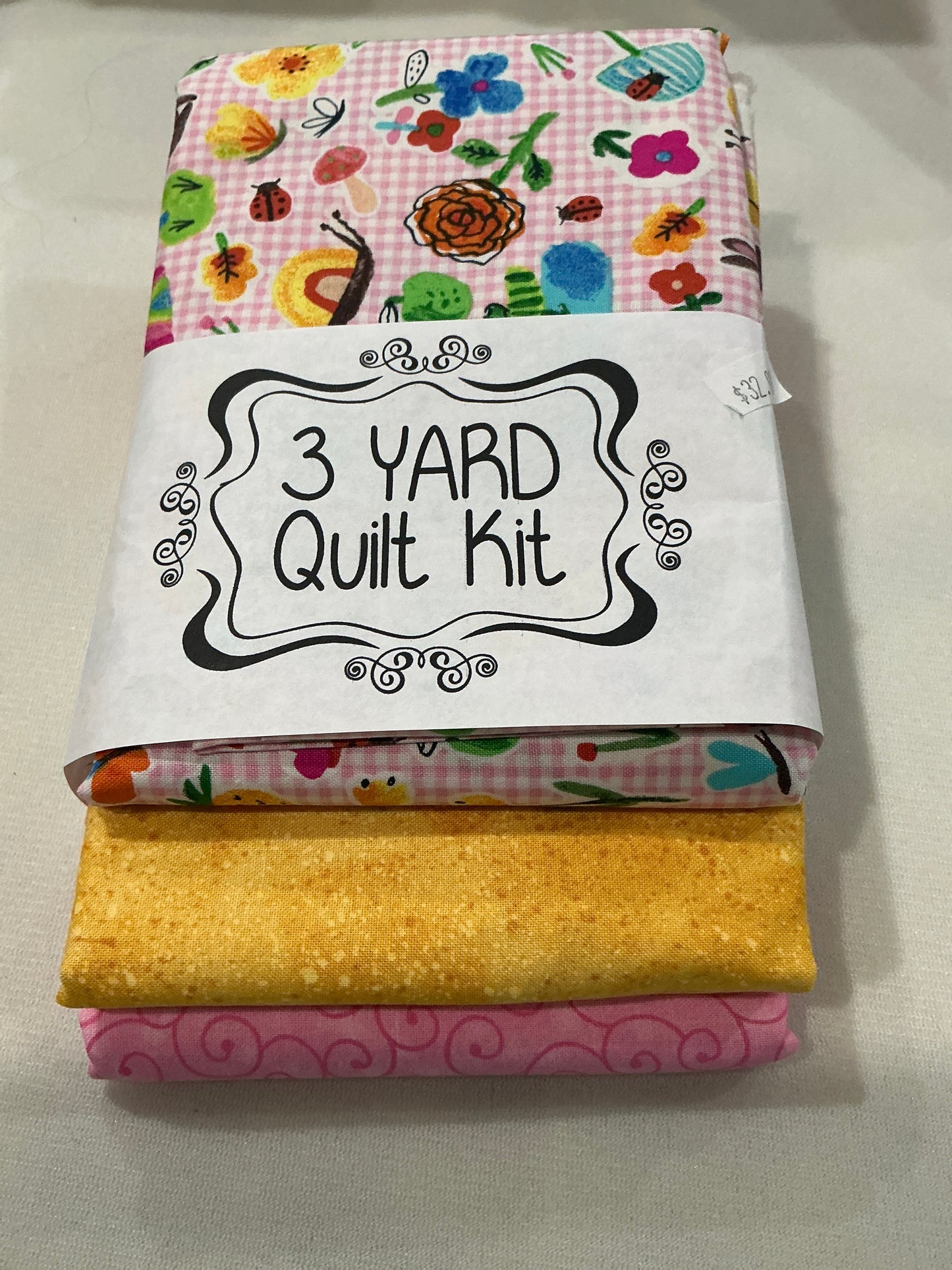 3 yard quilt kit spring bunnies and ladybugs