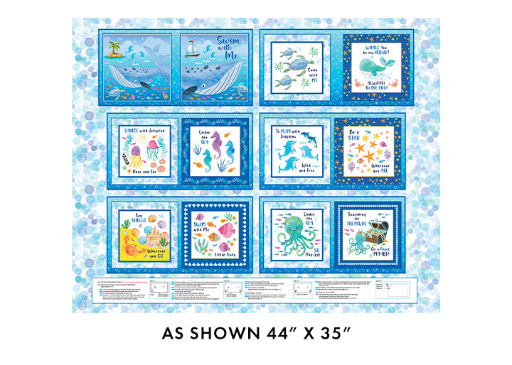 Swim with Me BOOK Multi panel by Benartex Fabric
