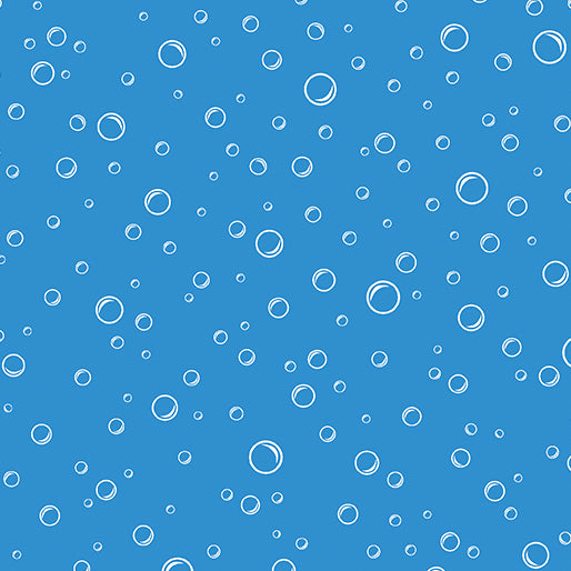 Swim with Me   Bubbly Medium Blue by Benartex