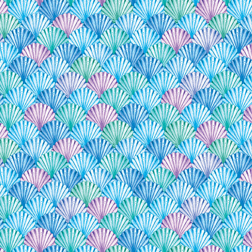 Swim with Me  Scalloped Shells Blue