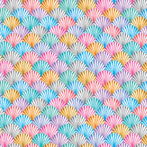 Swim with Me  Scalloped Shells Multi Color