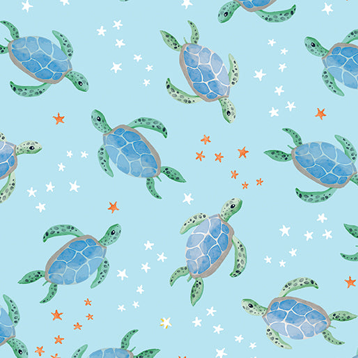 Swim with Me  Sea Turtles Light blue