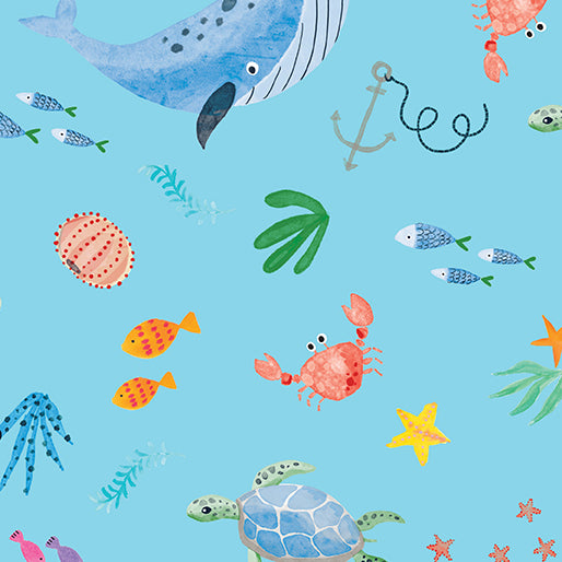 Swim with Me   Ocean Life  Turquoise