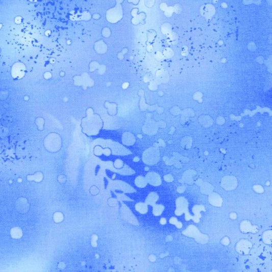 Benartex fossil fern, blue frost