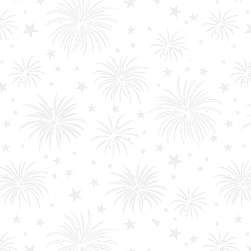 USA Toss White on White  By KANVAS STUDIO Benartex Fabrics