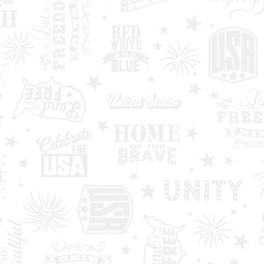 Patriotic Words White  By KANVAS STUDIO Benartex Fabrics