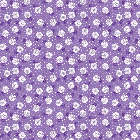 Benartex Cozy Cats Sunshine Zinnia Violet